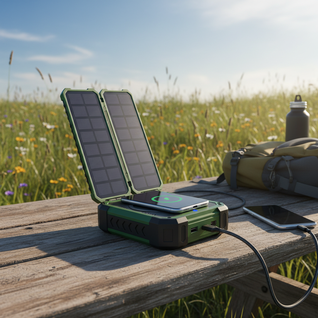 Batterie Solaire - Charge sans fil extérieur