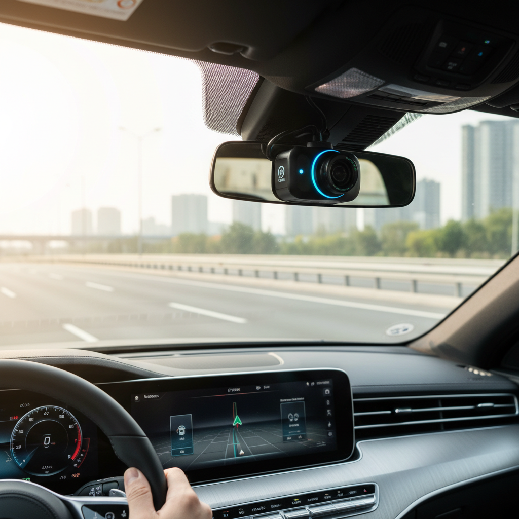 Dashcam IA installée en voiture