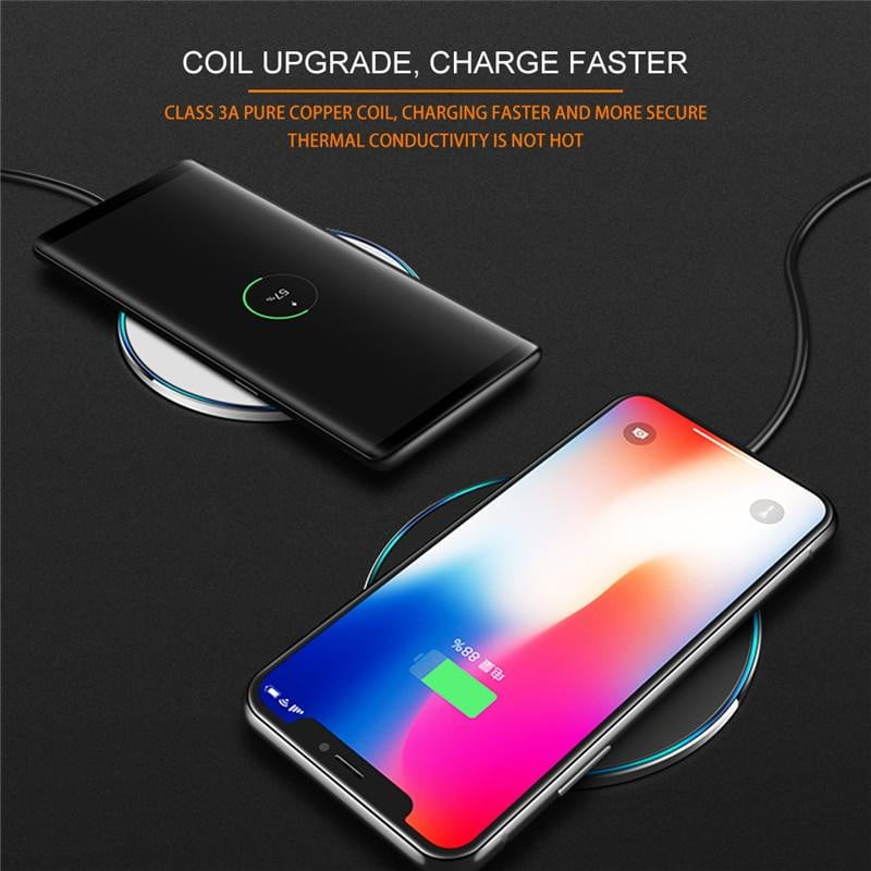 Chargeur de téléphone sans fil ROCK QI à DEL 10W - stubbornspirit