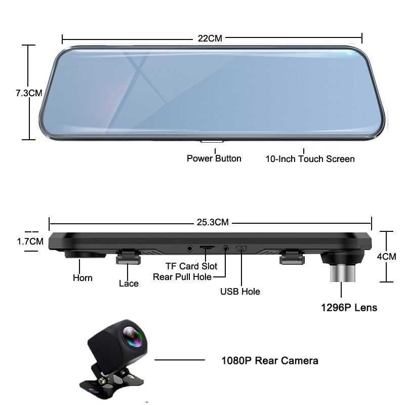 Rétroviseur caméra frontale de voiture écran tactile OBDPEAK - stubbornspirit