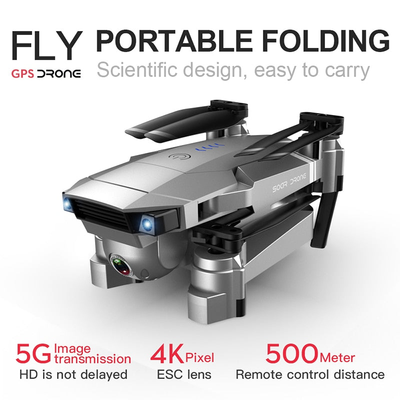 Drone pliable GPS caméra 4K HD quadricoptère - stubbornspirit