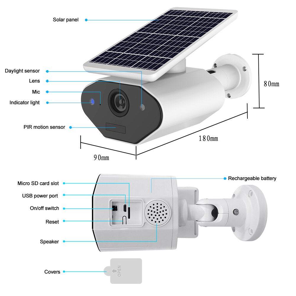 Caméra de surveillance solaire wifi étanche - stubbornspirit