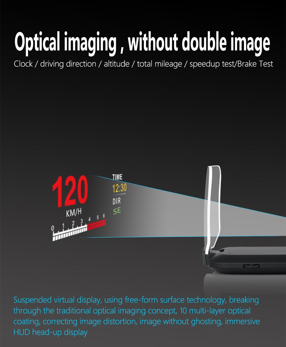 Affichage tête haute voiture miroir OBD2 nouveauté - stubbornspirit