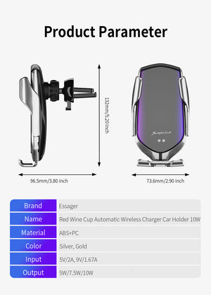 Support de voiture pour téléphone chargeur rapide sans fil Essager - stubbornspirit