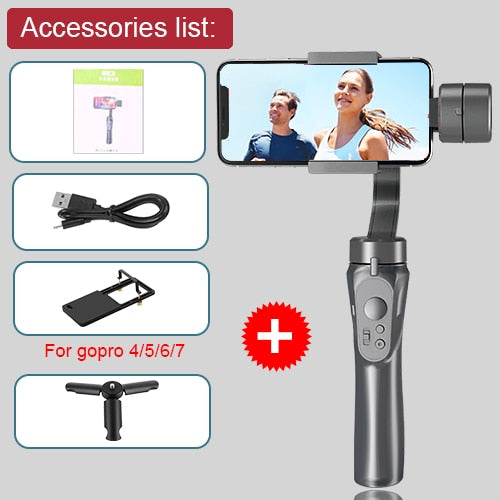 Stabilisateur cardan bluetooth pour smartphone et Gopro - stubbornspirit