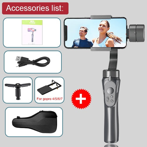 Stabilisateur cardan bluetooth pour smartphone et Gopro - stubbornspirit