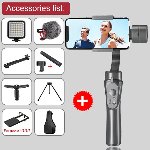 Stabilisateur cardan bluetooth pour smartphone et Gopro - stubbornspirit