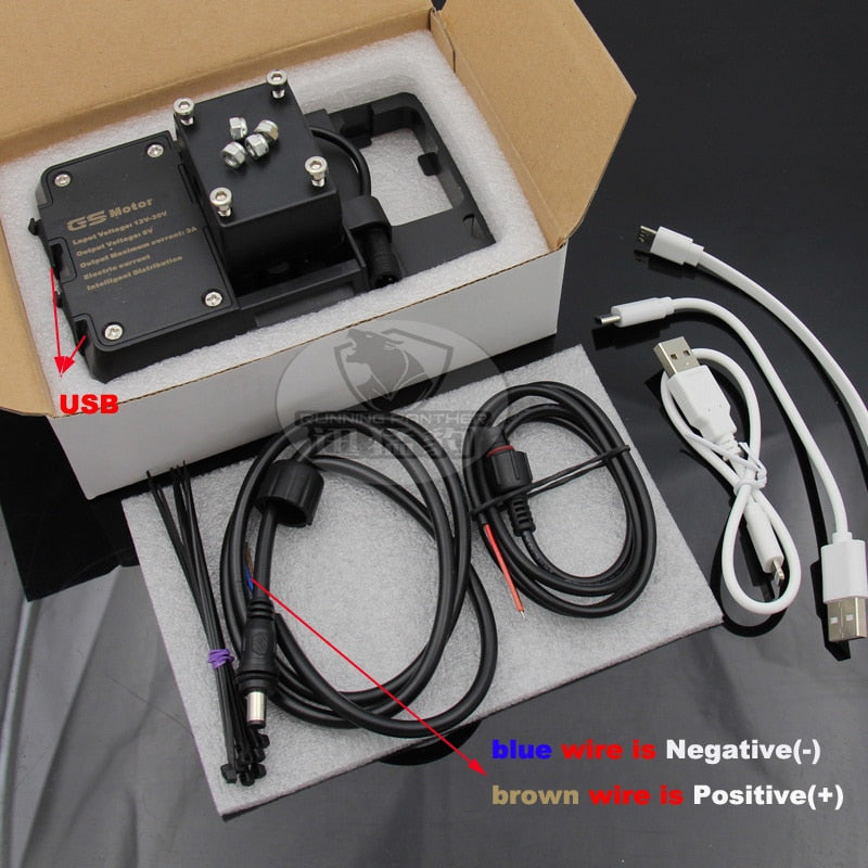 Chargeur moto USB support téléphone - stubbornspirit